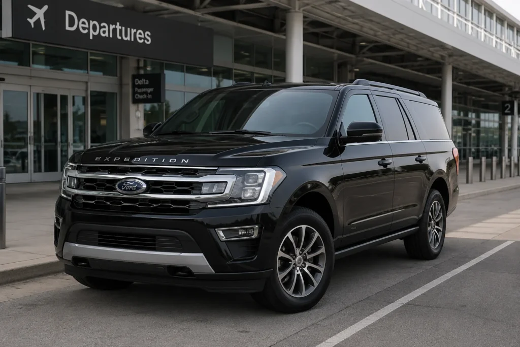 Black Ford Expedition SUV airport shuttle service in Solano County