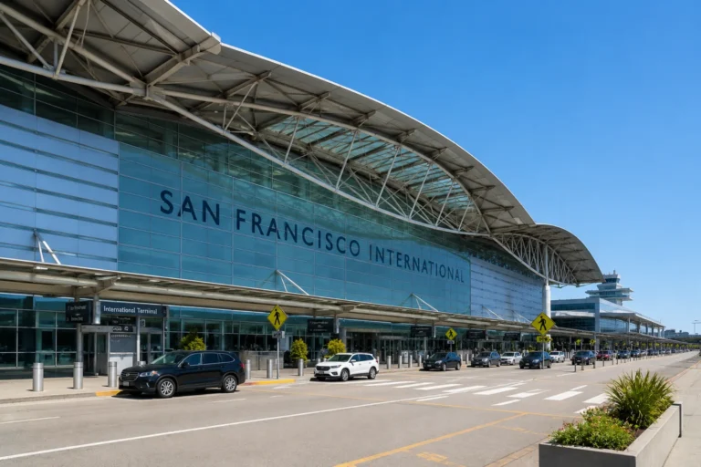 San Francisco International Airport terminal for Solano County airport shuttle service