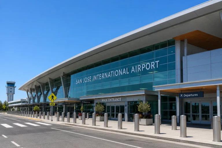 San Jose International Airport terminal for Solano County airport shuttle service