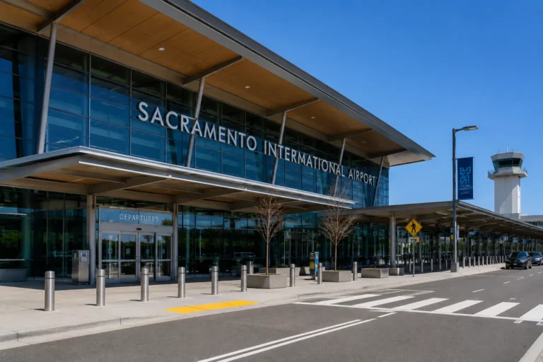 Sacramento International Airport terminal for Solano County airport shuttle transfers
